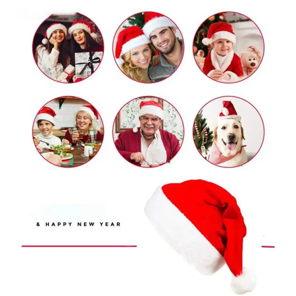 2022 Uus Aasta Paks Müts Täiskasvanud Lapsed jõulukaunistused Kodu Xmas Santa Claus Kingitused Navidad Decor Talve Mütsid Pilt 2