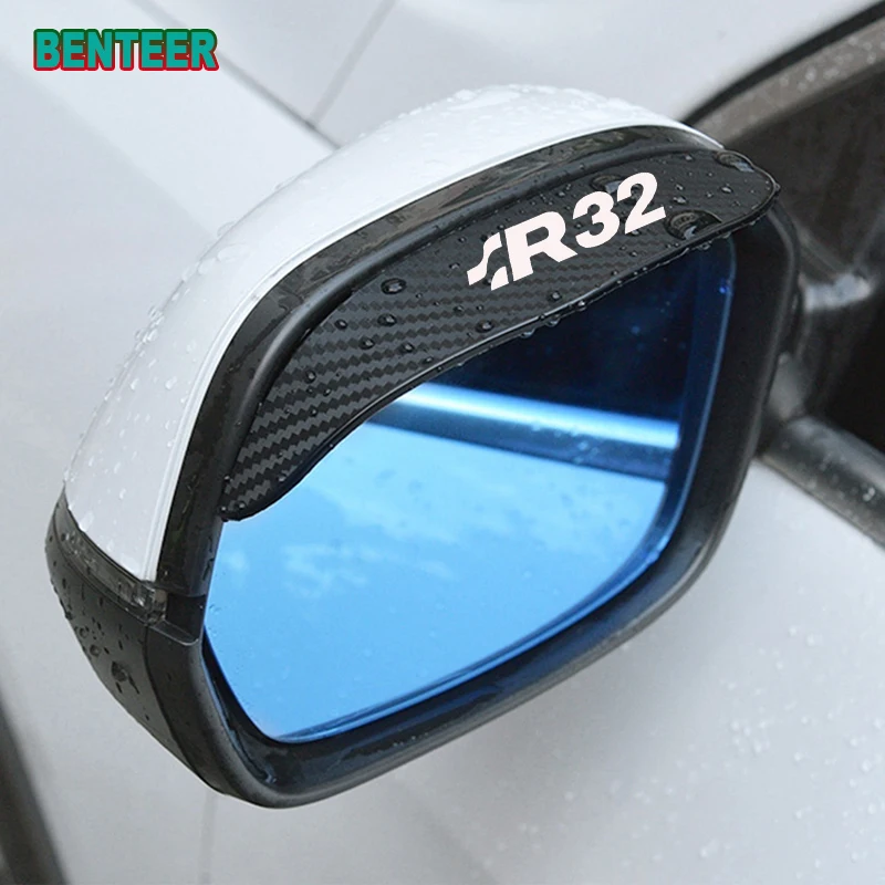 2tk Carbon fiber Auto Rearview Mirror Vihma Kulmu Kleebis Volkswagen R32 R36 Pilt 4