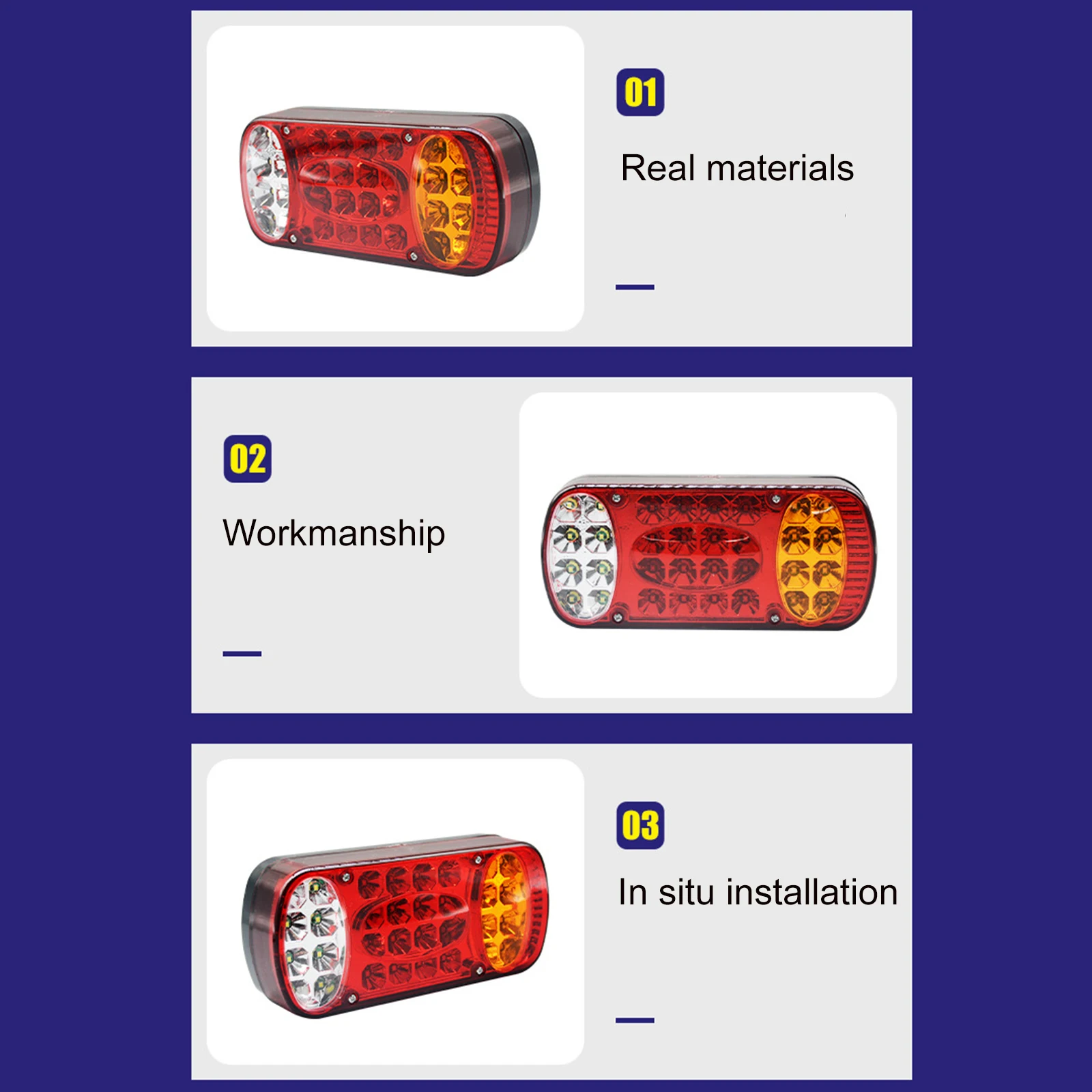 32 LED Signaali Indikaator Haagise Veoauto 1tk Tagumine Lambid Auto Auto Saba Valgus Taga Peatus Piduri Tuled 12V Veekindel Pilt 2