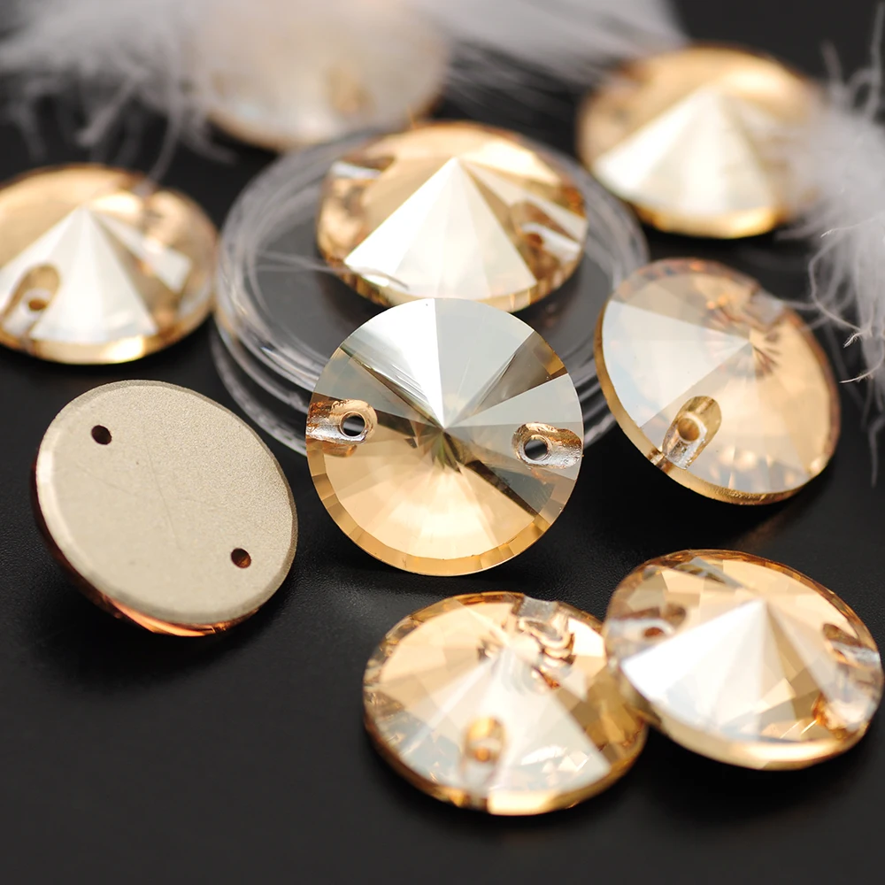 3200 Glitter Ring prügikasti raputas Cтразы Diamond Golden Shadow Klaasist Kristallid Õmblemine Kivi Kaks Auku Õmble Kive Jaoks Kleidid Pilt 0