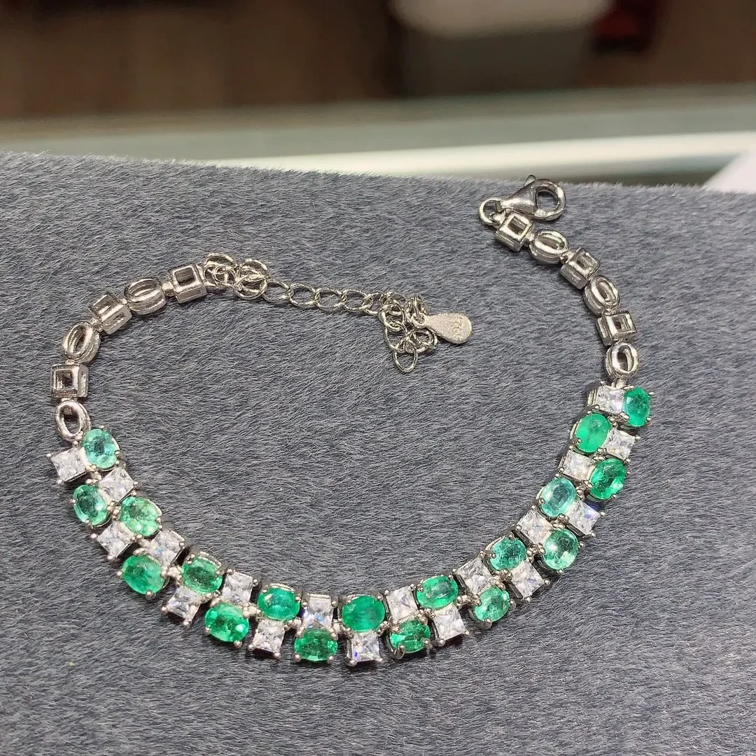 925 Hõbe Emerald looduslik Pärl käevõru luksus naiste ehted Naiste vaba shipping Jõulud naiste käevõru boutique Pilt 3