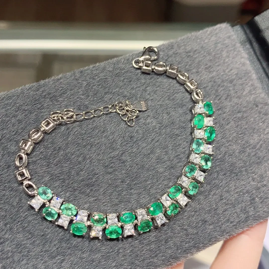 925 Hõbe Emerald looduslik Pärl käevõru luksus naiste ehted Naiste vaba shipping Jõulud naiste käevõru boutique Pilt 4