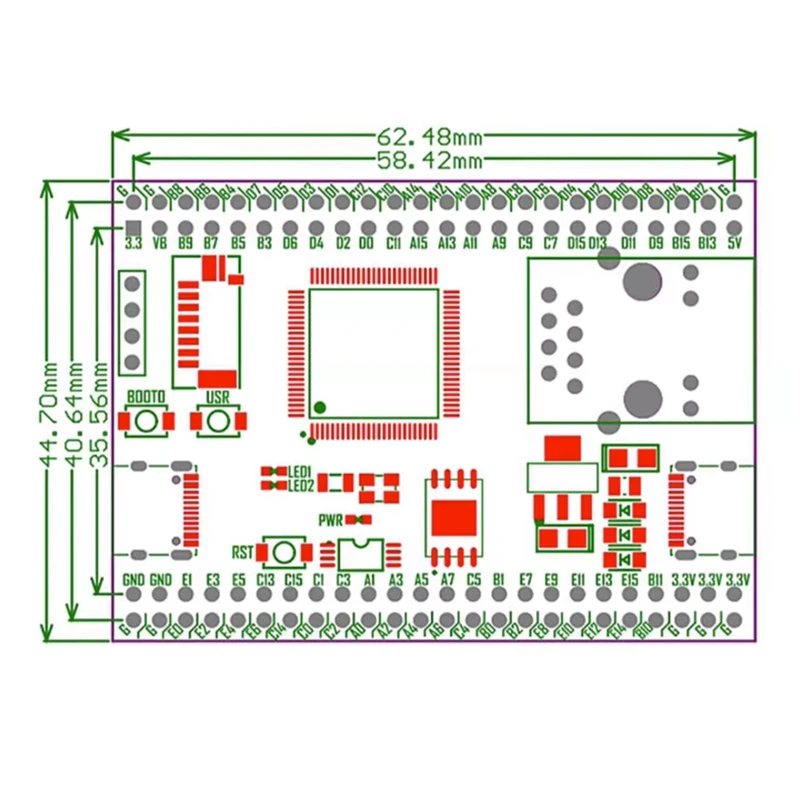CH32V307VCT6 Core Juhatuse Single-Chip Mikroarvuti Development Board, 32-Bitine, RISCV Kontroller Toetab RT-Lõng Lihtne Paigaldada Pilt 3