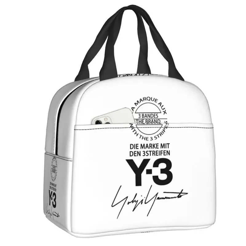 Custom Y3 Yohji Yamamoto Lõuna Kott Mehed Naised Termilise Külmik Isoleeritud Lunch Box Lastele Kooli Tööle Piknik Toitu Tassima Kotid Pilt 0
