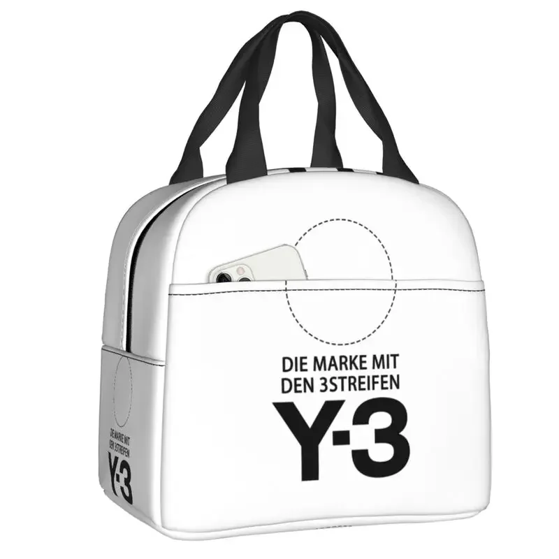 Custom Y3 Yohji Yamamoto Lõuna Kott Mehed Naised Termilise Külmik Isoleeritud Lunch Box Lastele Kooli Tööle Piknik Toitu Tassima Kotid Pilt 5