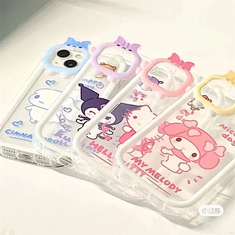Kawaii Hello Kitty Sanrio Telefoni Juhul Anime IPhone 15 14 13 12 11 Pro Max Kõrge Näo Väärtus Cinnamoroll Jõulukink Pilt 1