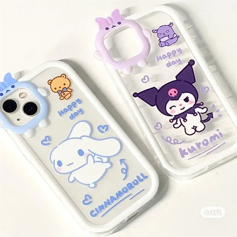Kawaii Hello Kitty Sanrio Telefoni Juhul Anime IPhone 15 14 13 12 11 Pro Max Kõrge Näo Väärtus Cinnamoroll Jõulukink Pilt 3