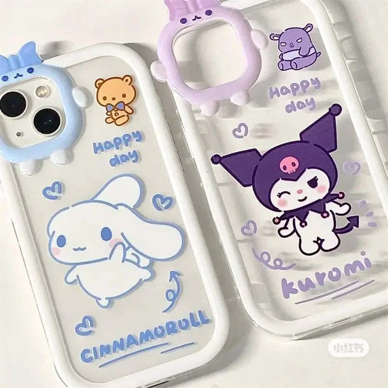 Kawaii Hello Kitty Sanrio Telefoni Juhul Anime IPhone 15 14 13 12 11 Pro Max Kõrge Näo Väärtus Cinnamoroll Jõulukink Pilt 4