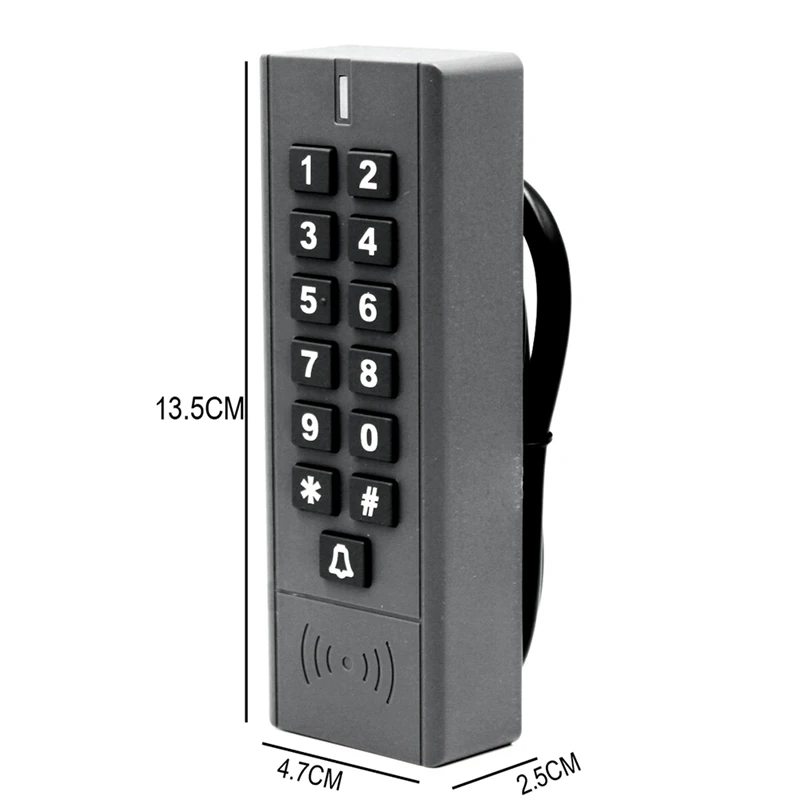 Must DC12V 125Khz RFID Juurdepääsu Kontroller IP67, Veekindel 1000 Kasutaja Lähedus Kanne Ukse Controler Koos Wiegand Signaali Pilt 5