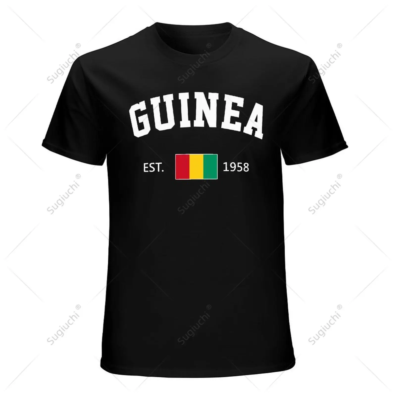 Unisex Meeste Guinea EST.1958. Aasta Iseseisvuspäeva Tshirt Tees T-Särgid Naistele, Poistele 100% Puuvillast T-Särk Pilt 2