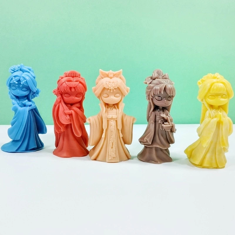 Vana-Nukud Silikoon Hallituse 3D Tüdruk Krohv Seep Vaik Hallituse DIY Šokolaadi Kook Küpsetamine Vahend Home Decor Pilt 3